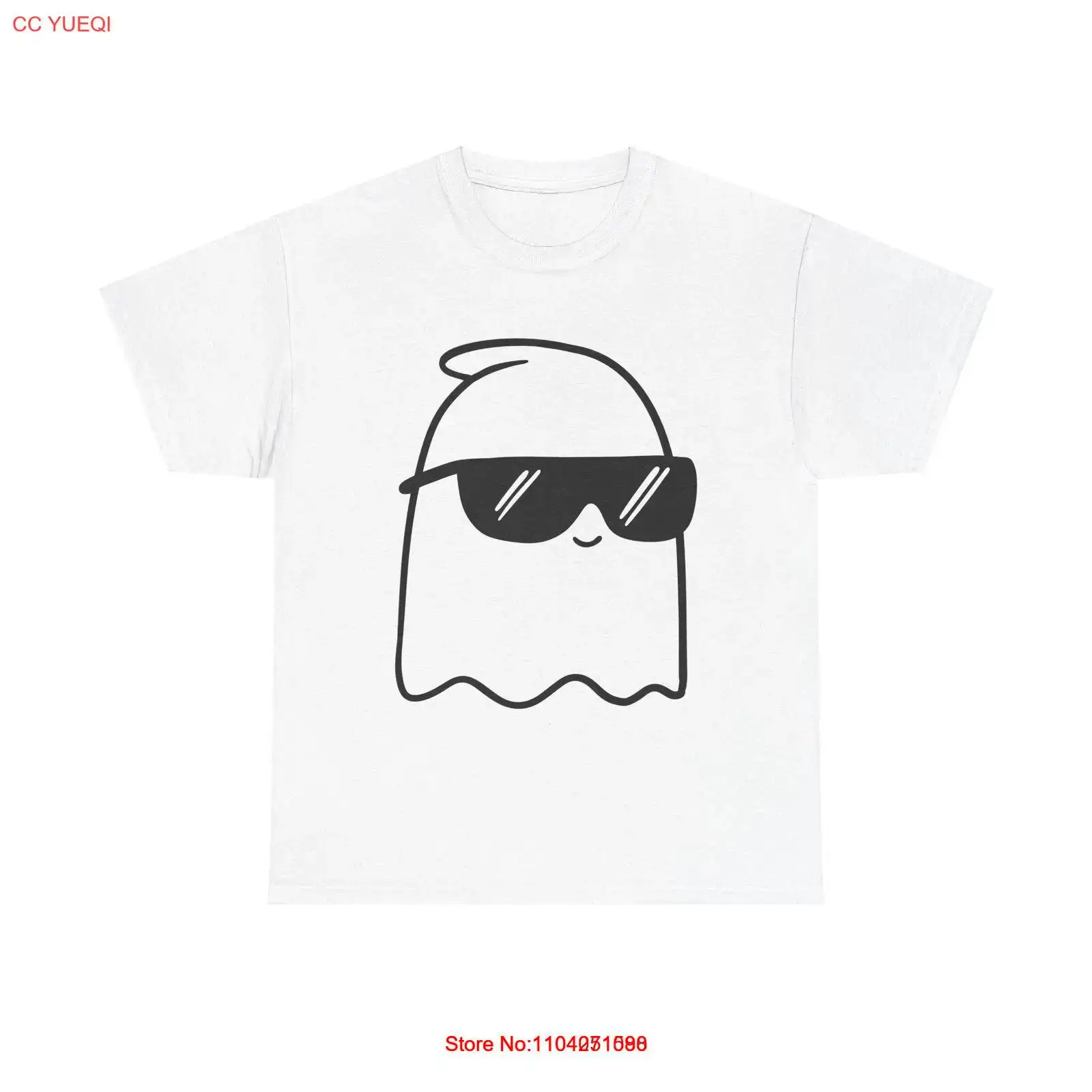 Cool Ghost with Sunglasses T-Shirt - Halloween spooky cute minimal doodle kawaii