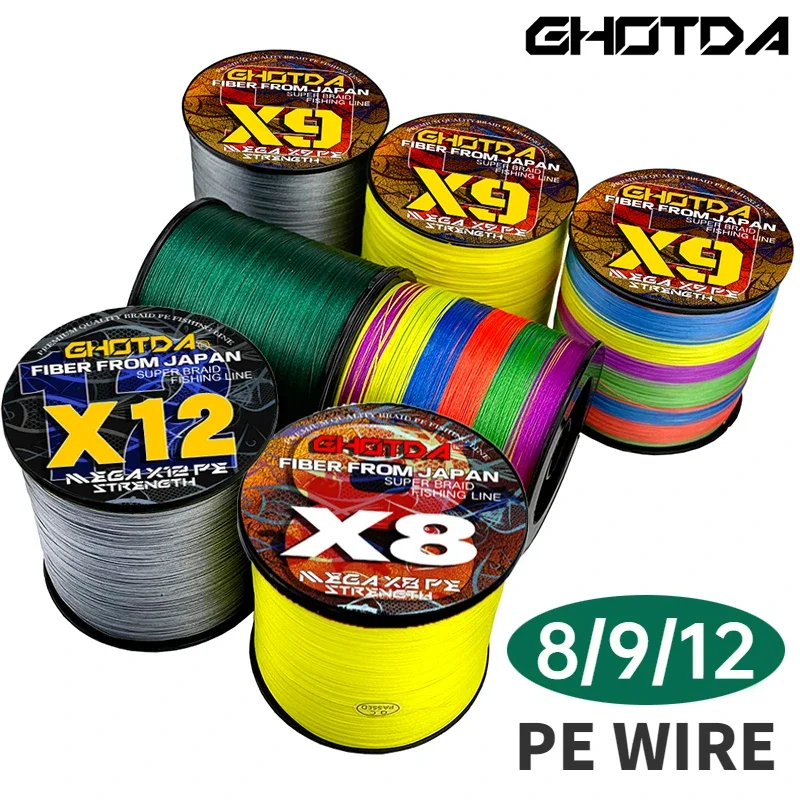 

Braided Multicolor Fishing Line 8/9/12 Strand 300M Wear-resistance 100% PE Wire Suitable for Ocean Beach Fishing Tackle 18-120LB