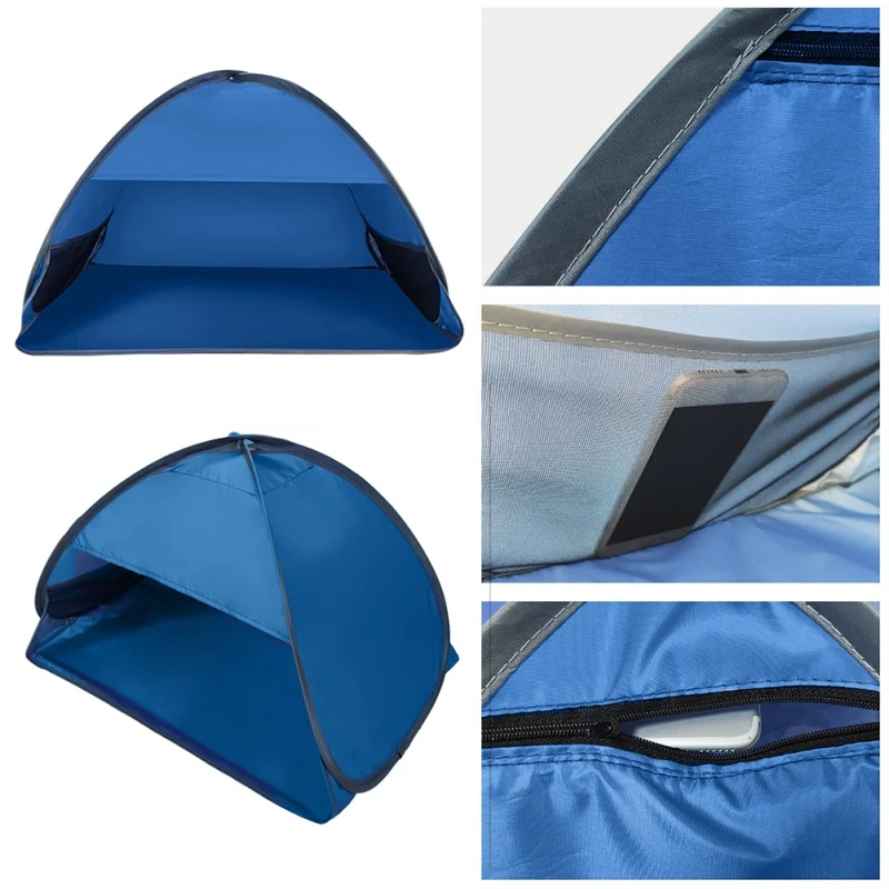 Beach Headrest Sunshade Tent UV-protecting Sunshelter Automatic Opened Portable Outdoor Camping Sunshade Tent For Adults Kids