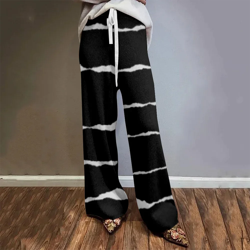 

Classic Plaid Stripe Casual Wide Leg Pants Harajuku Korean Fashion Women's Trousers Boho Pants Elegent Drawstring Loose Pants