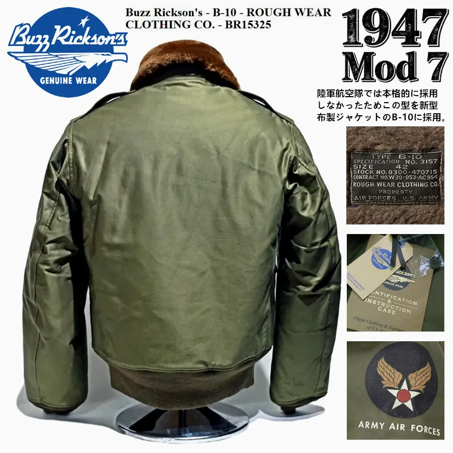 BUZZ RICKSON U.S.B-10 سترة هوائية أمريكية من الصوف الحقيقي لعام 1947 #3