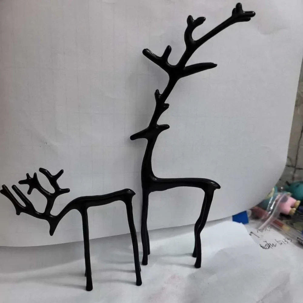Xmas Black Reindeer Christmas Decoration Modern Decorative Black Reindeer Statues European-Style Christmas Tabletop Ornaments