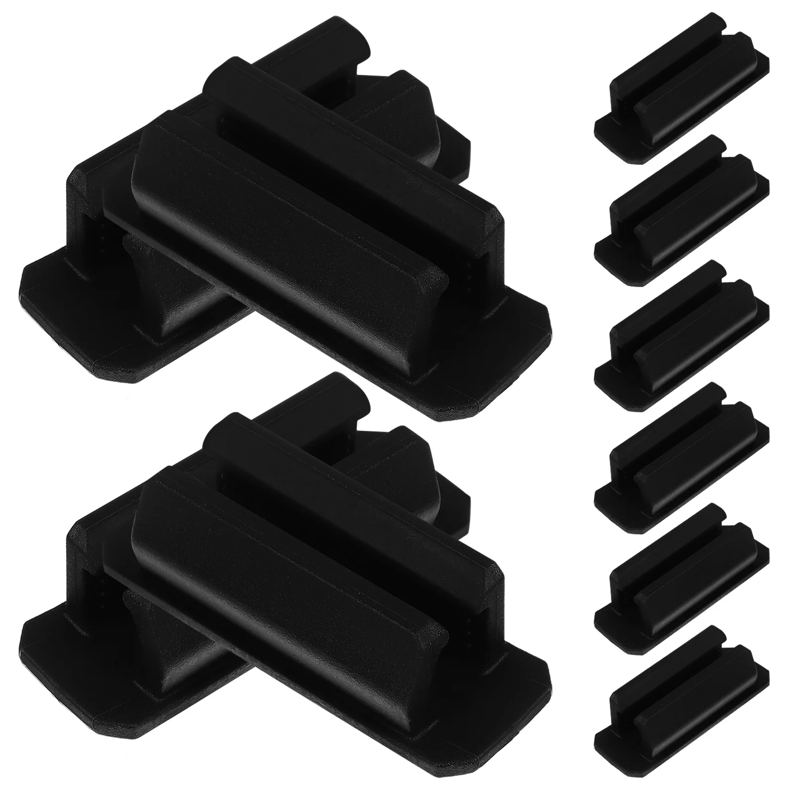 

10 Pcs Pen Holder Clips Desk Buckles Adhesive Fixing Portable Pens Pencils Black Back Silicon Cover School Office