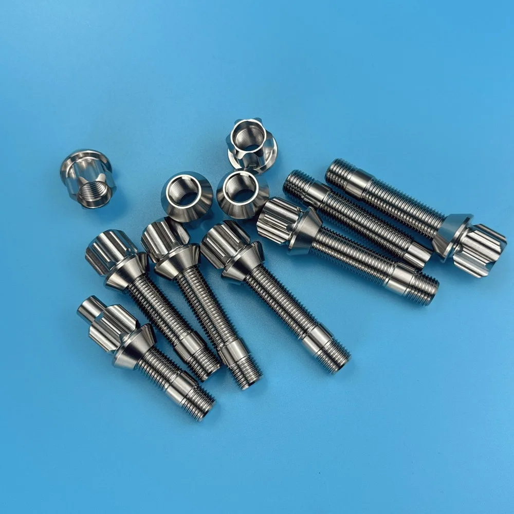 Titanium Alloy Wheel Stud Bolts Lightweight High Strength Replacement for Luxury Sedan Car Modification Kit