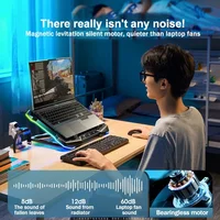 D11 Mute Gaming Laptop Cooler Base with RGB Foldable Adjustable Heat Dissipation Stand Support 12-18'' Notebook Cooling Bracket - Image 4