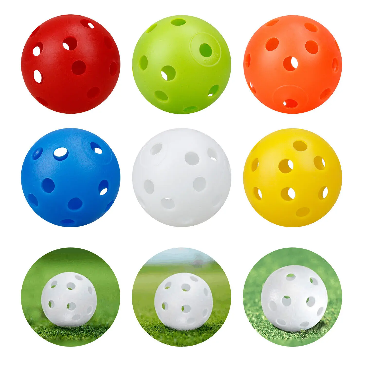 Balle de golf IkPlastic Airflow, équipement d\'entraînement de golf coloré, 42mm, 12 pièces, 50 pièces