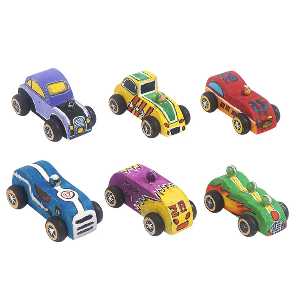 

Набор из 6 деревянных машинок для творчества: заготовки для росписи и рисования, детские поделки, машинки для граффити, декор, DIY-наборы для творчества