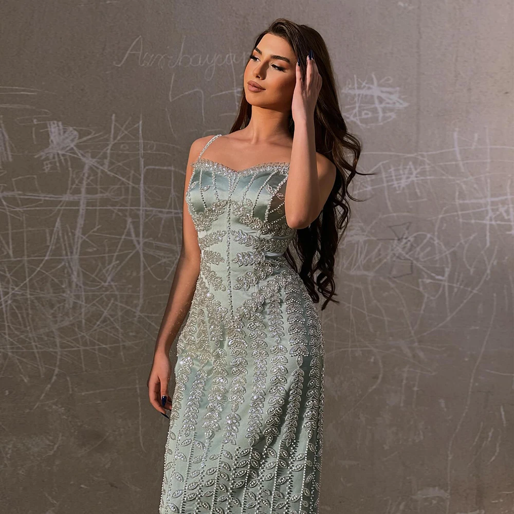 Sharon Said Luxuriöses Dubai Abendkleid mit Spaghettiträgern in Blau für Damen, Arabisches Kleid für Partys und besondere Anlässe, SS694, Maßanfertigung – Detail 16