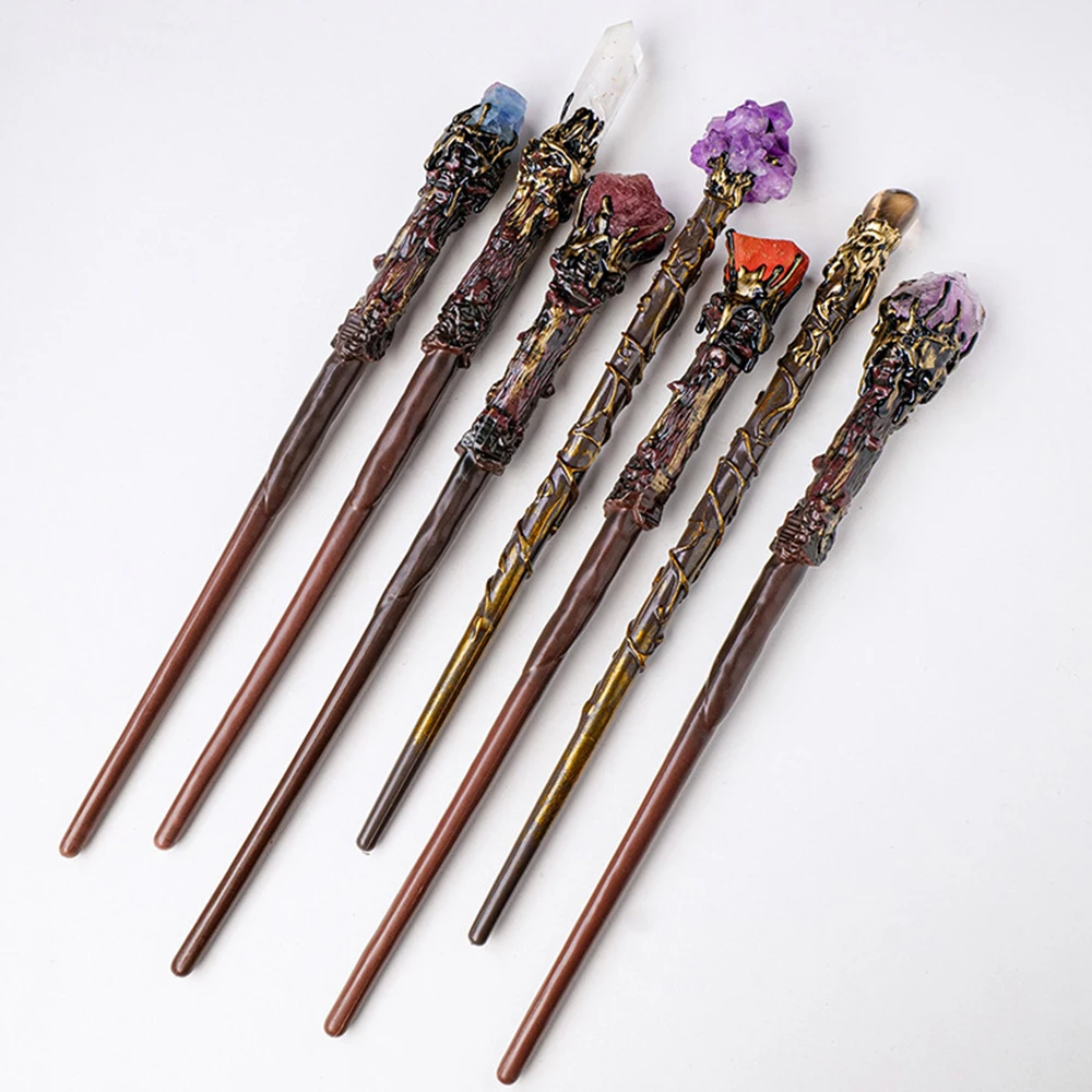 Witch Magic Stick Quartz Natural Crystal Scepter Fairy Wand Ritual Tool Altar Adornment 1pc Halloween Prop Handmade Jewelry Gift