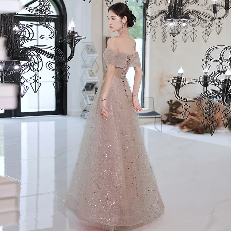 Luxury French Off-Shoulder Gala Dress - alternate angle