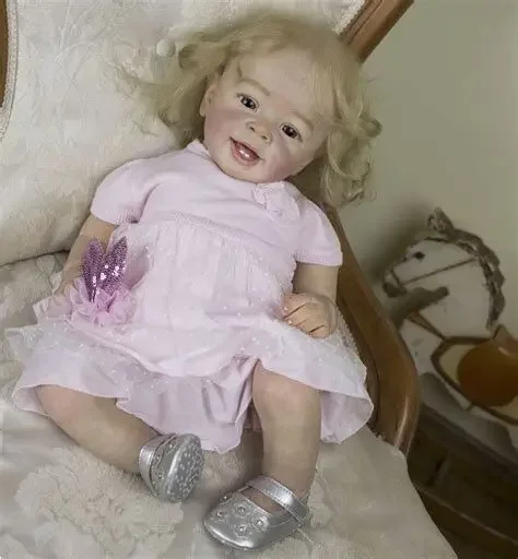 

NPK 24'' High Quality Collectible Art Doll Reborn Toddler Princess Blond Hair 3D Skin with Visible Veins