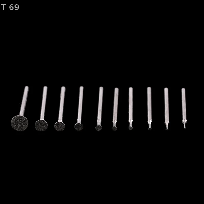 10Pcs 2.35mm Ultra-Thin T Head Shank Mounted Point Stone Jade Carve Polish Engrave Tool Grinding Bit Dremel Accessory