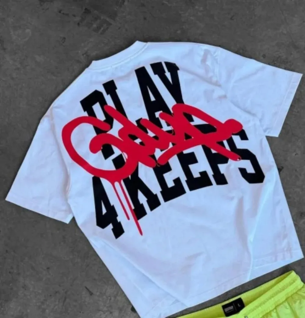 تي شيرت رجالي برقبة دائرية يسمح بمرور الهواء بحروف كلاسيكية ملابس عصرية عالية الشارع كاجوال Y2K ملابس رياضية خارجية