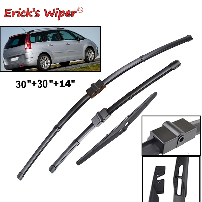 Erick's Wiper Front & Rear Wiper Blades Set For Citroen C4 Grand Picasso C4 Picasso 2006 - 2008 Windshield Windscreen 30