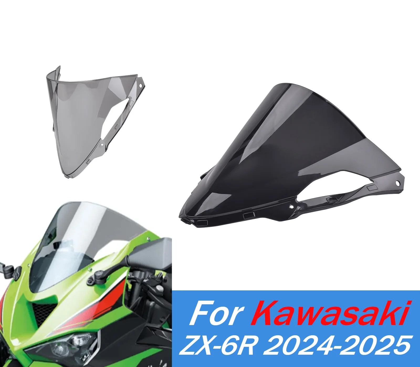

For Ninja ZX-6R Windscreen Wind Deflector Air Screen Shield Motorcycle Accessories For Kawasaki ZX 6R 2024 2025