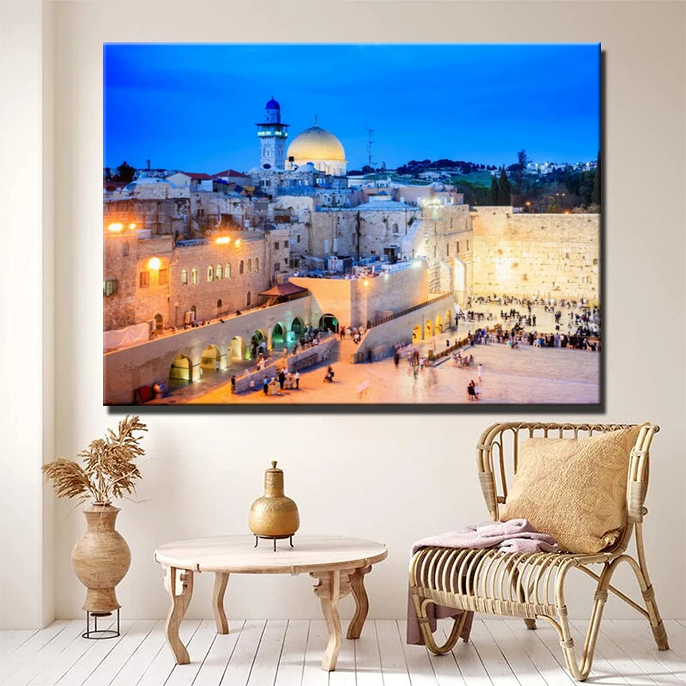 Diamentowe obrazy Wailing Wall Jerusalem 5D Full Drill Kit Haft krzyżykowy Diamentowa mozaika Żydowska chrześcijaństwo ręcznie robiona dekoracja domu