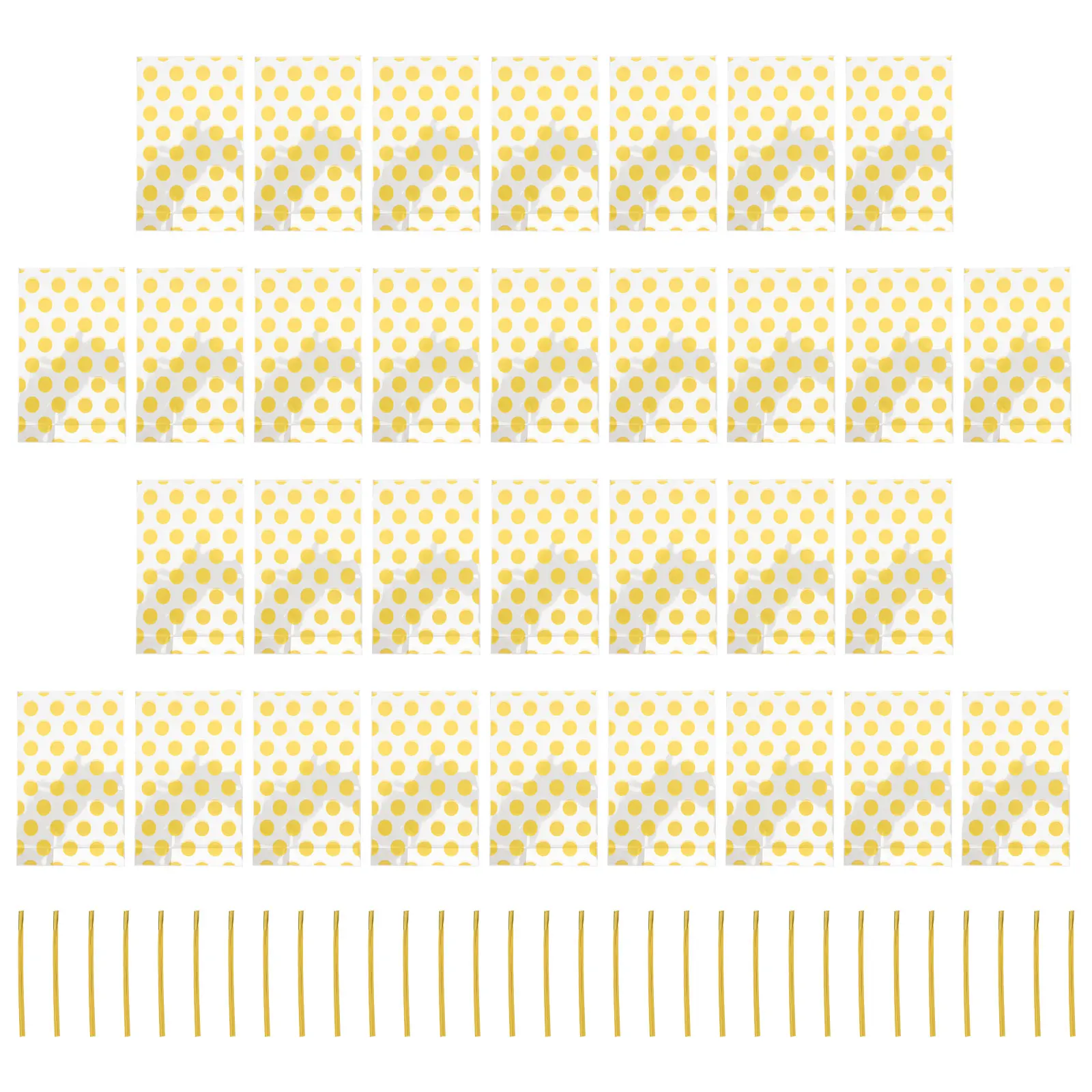 

100 PCS Gold Pattern Packaging Bag Vertical Type Biscuit Bags Package Gift Packing Cookie Plastic Baking Candy for Presents