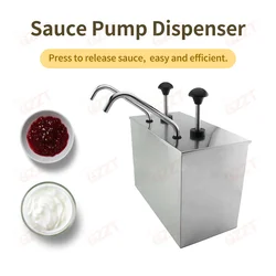GZZT SP Stainless Steel Sauce Pump Dispenser with Food-Grade Plastic Tubing for Chocolate Tomato Syrup and BBQ Sauces