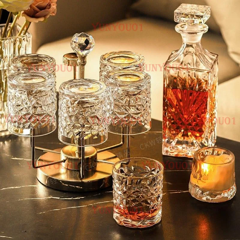 

Light Luxury Crystal Glass Whiskey Glass Set, Foreign Wine Cup, High-end Household Cup Holder
