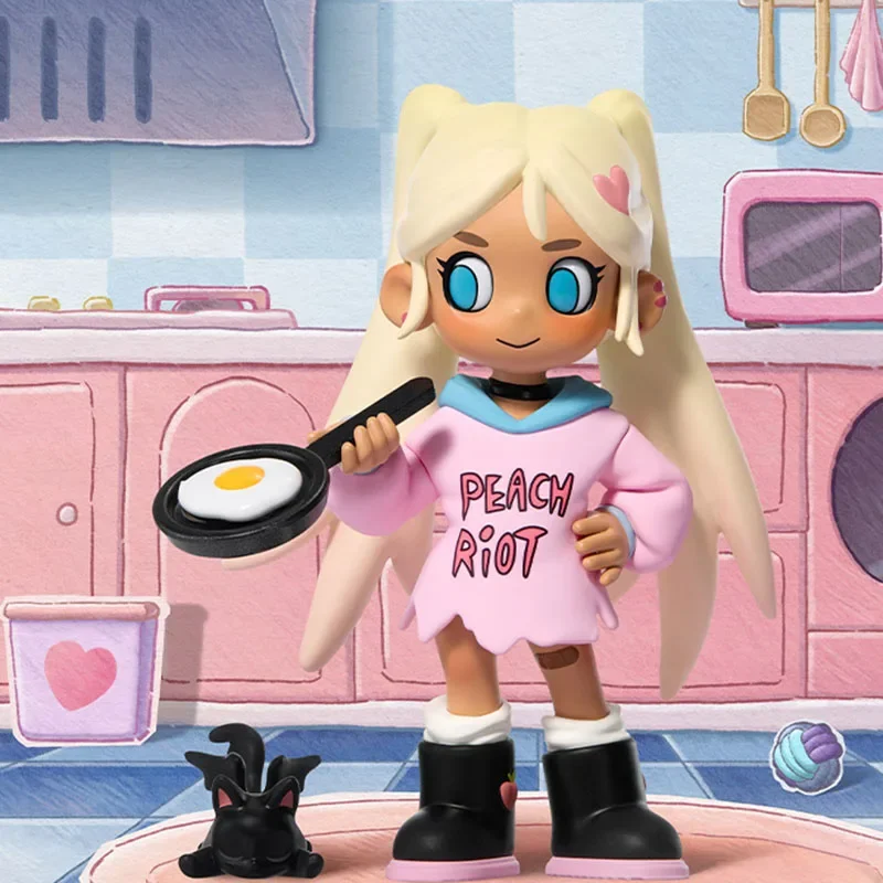 POP MART Lil Peach Riot SLEEPOVER Series Blind Box Toys Kawaii Anime Action Figure Surprise Mystery Box Dolls Girls Gift