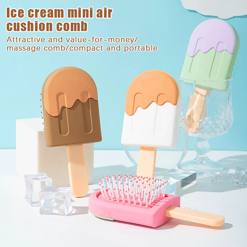 Color-changing Comb Ice Cream Mini Massage Comb Girl Cute Style Air Cushion Comb Portable Hair Comb