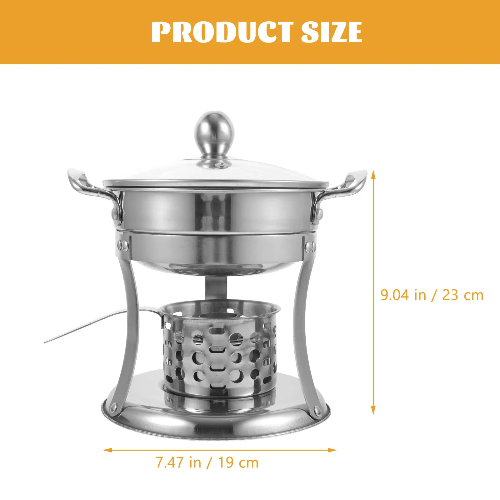 Stainless Steel Hot Pot Cooker Single Double Handle Fire Boiler Soup Pot Kitchenware Rustproof Easy Clean Home Outdoor