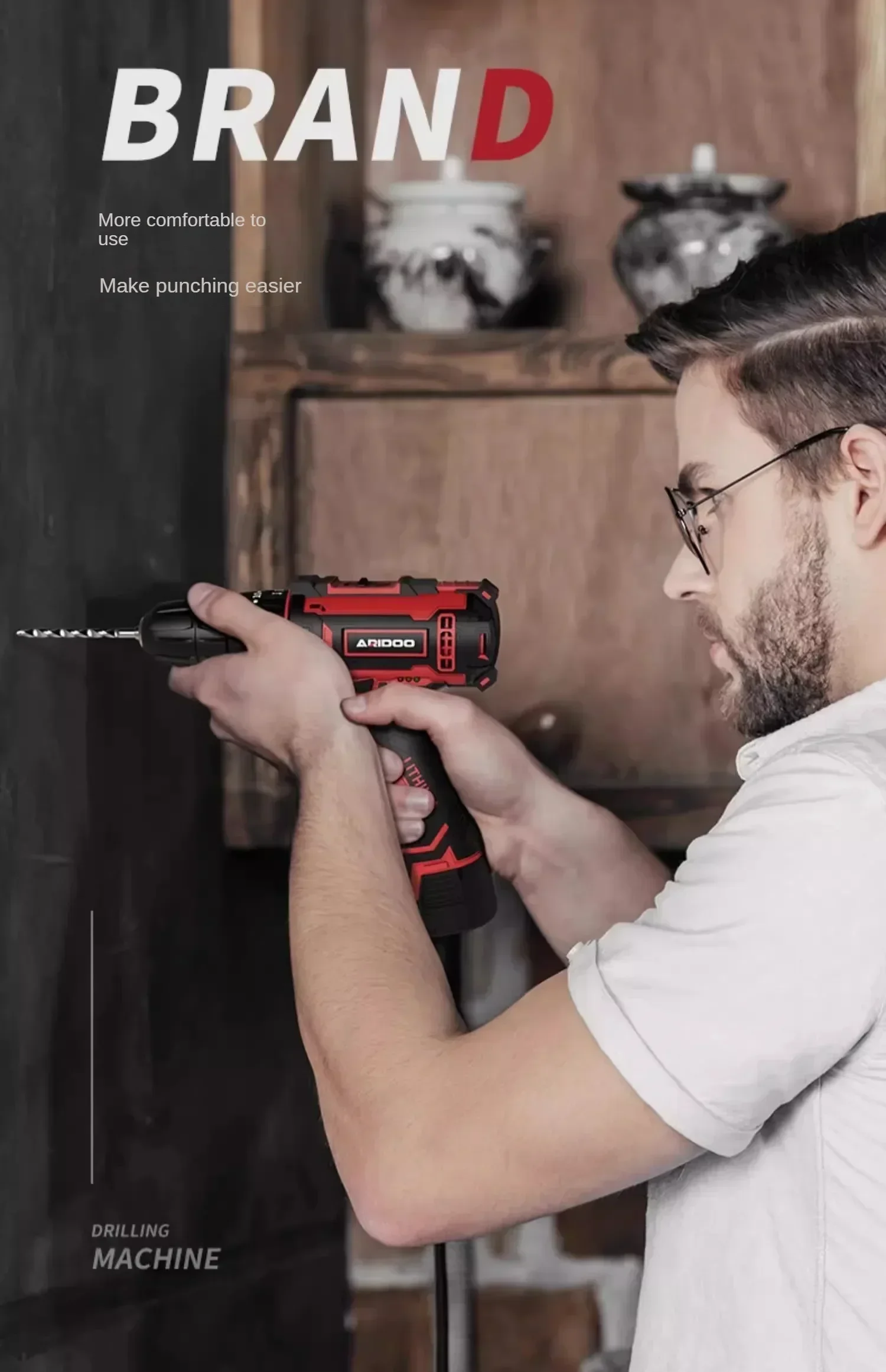 High-performance Electric Drill Gun with Lithium Battery and Multiple Functions for Home Use