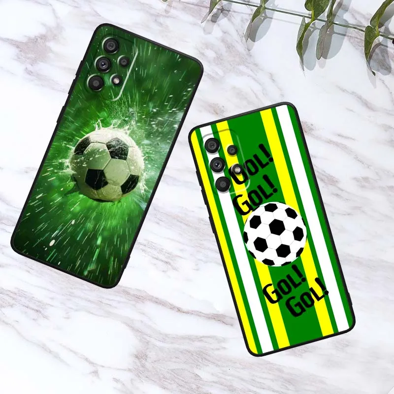 Anime Football Design Phone Case For Samsung A73 A72 A71 A55 A54 A53 A52 A51 A13 A22 A16 A15 A12 A14 A26 A07 5G Black view 3