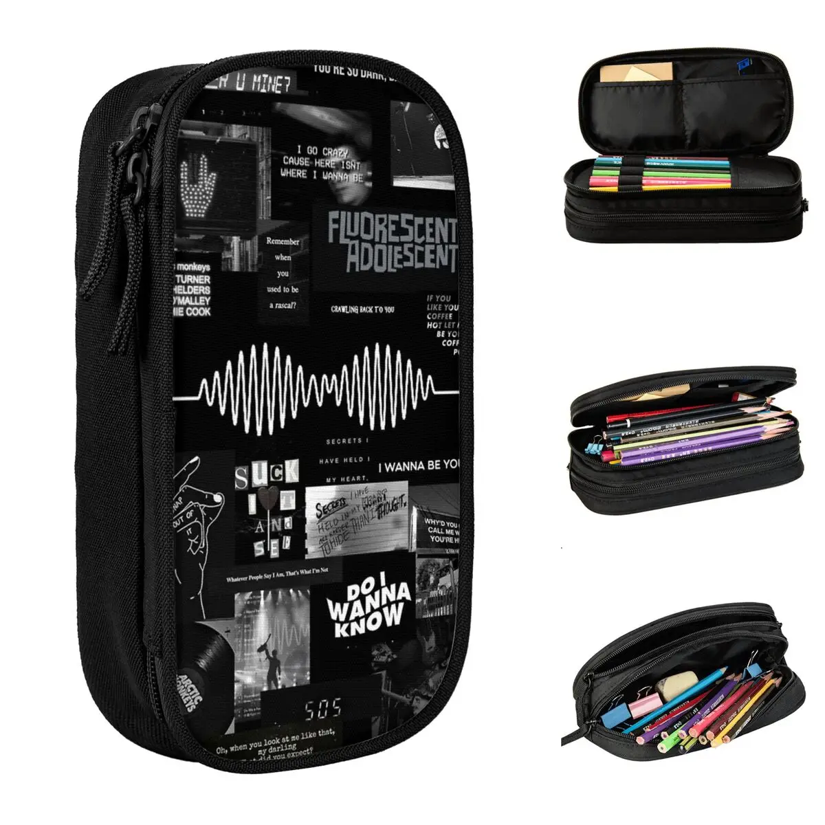 Arctic Monkeys Rock Band Accessories Pencil Case Large Capacity Kids School Supplies Vintage Pen Case Suprise Gift