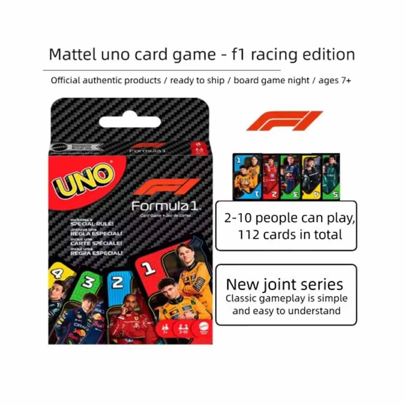 Mattel UNO F1 Racing Collaboration: UNO Multiplayer Board Game for Parties, Leisure, and Card Games