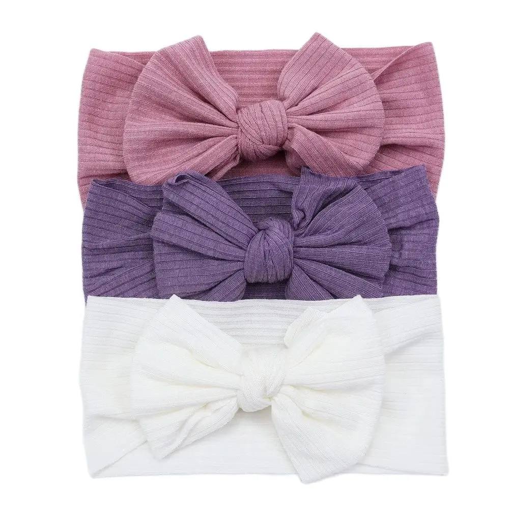 New Colors Knit Baby Headbands Rib Bow Elastic Soft Newborn Headbands for Baby Girl Children Turban Infant Kids Hair Accessories