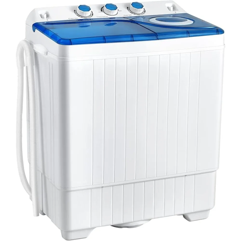 Portable Washing Machine Twin Tub 26lbs Capacity Laundry 18lbs 8lbs Spinner Combo with Built-in Drain Pump