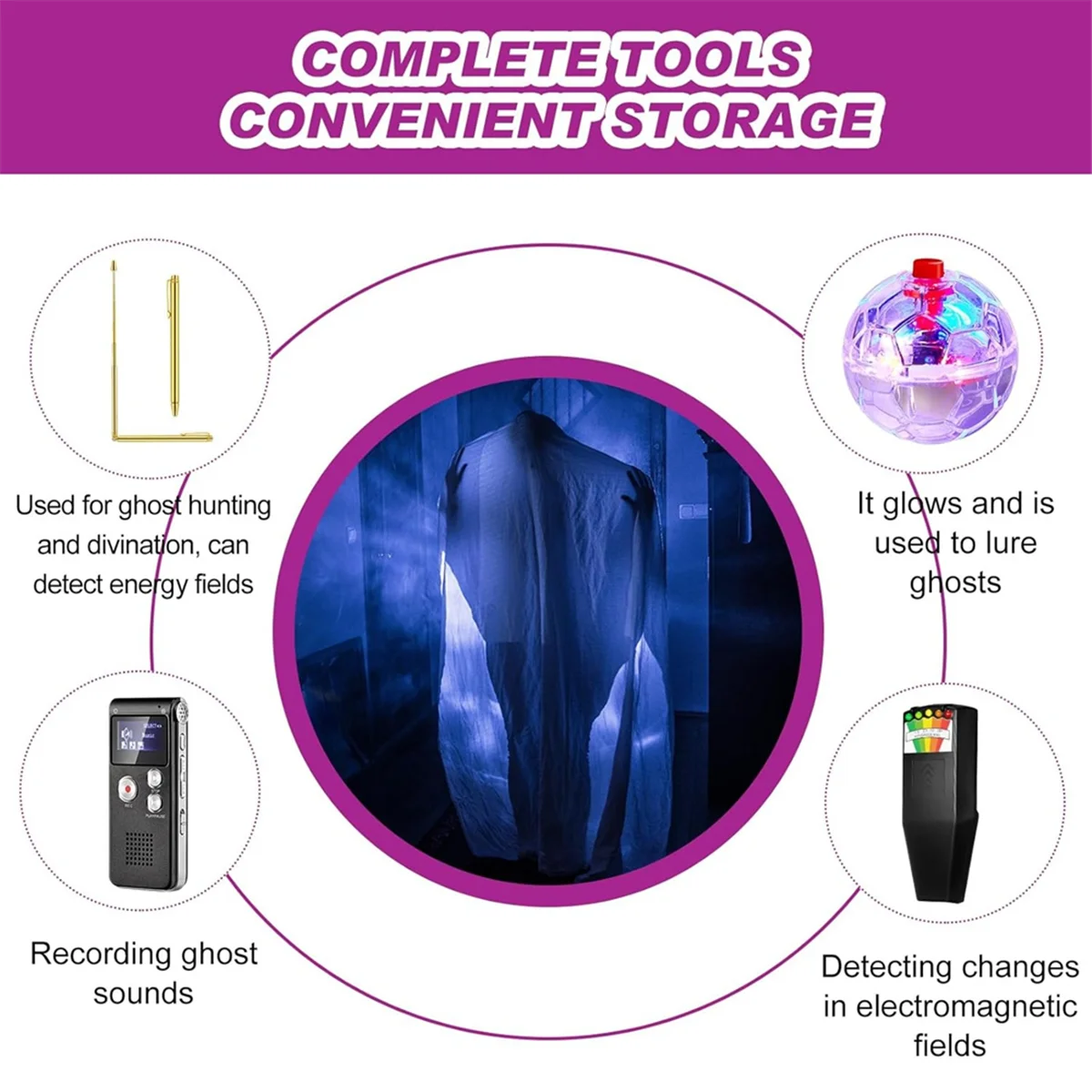 New 8-Piece Equipment Kit Paranormal Equipment Tester for Home Office