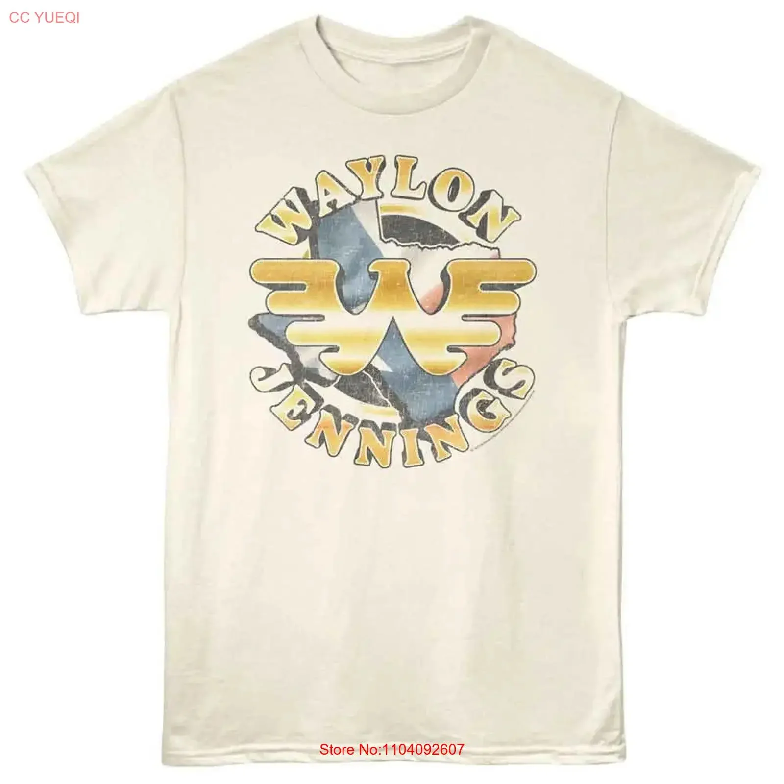Waylon Jennings Logo and Texas Natural T Shirt vintage Washed designer clothes Casual streetwear fashion Stylish Comfortable