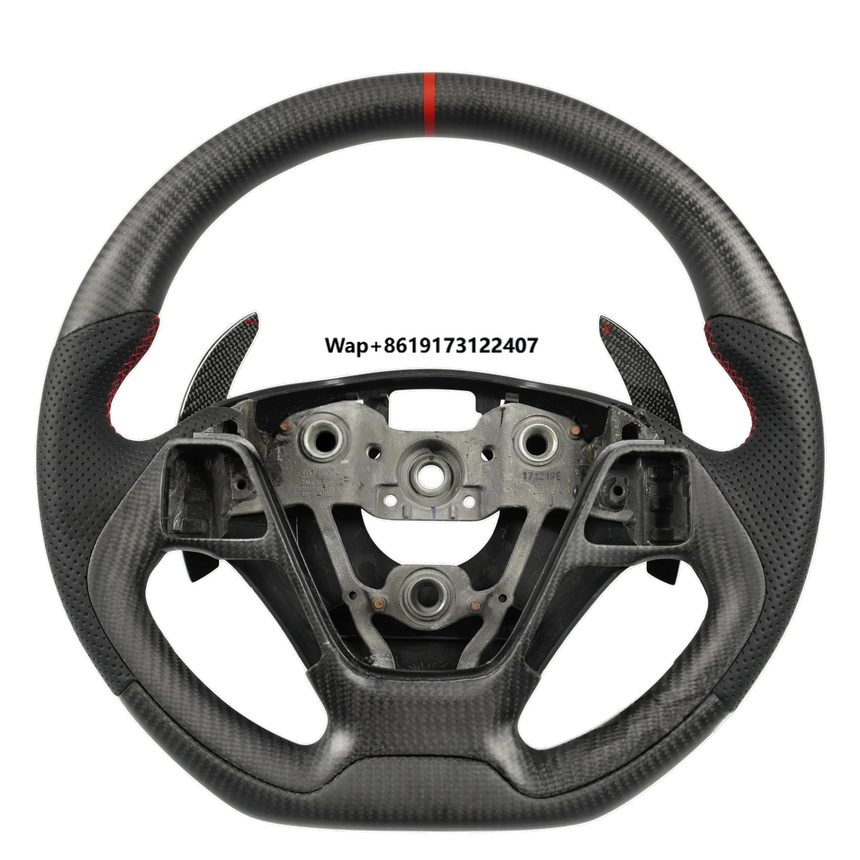 Custom Personalized Matte Carbon Fiber Car Steering Wheel with Shift Paddle Perforated Leather for KIA K3