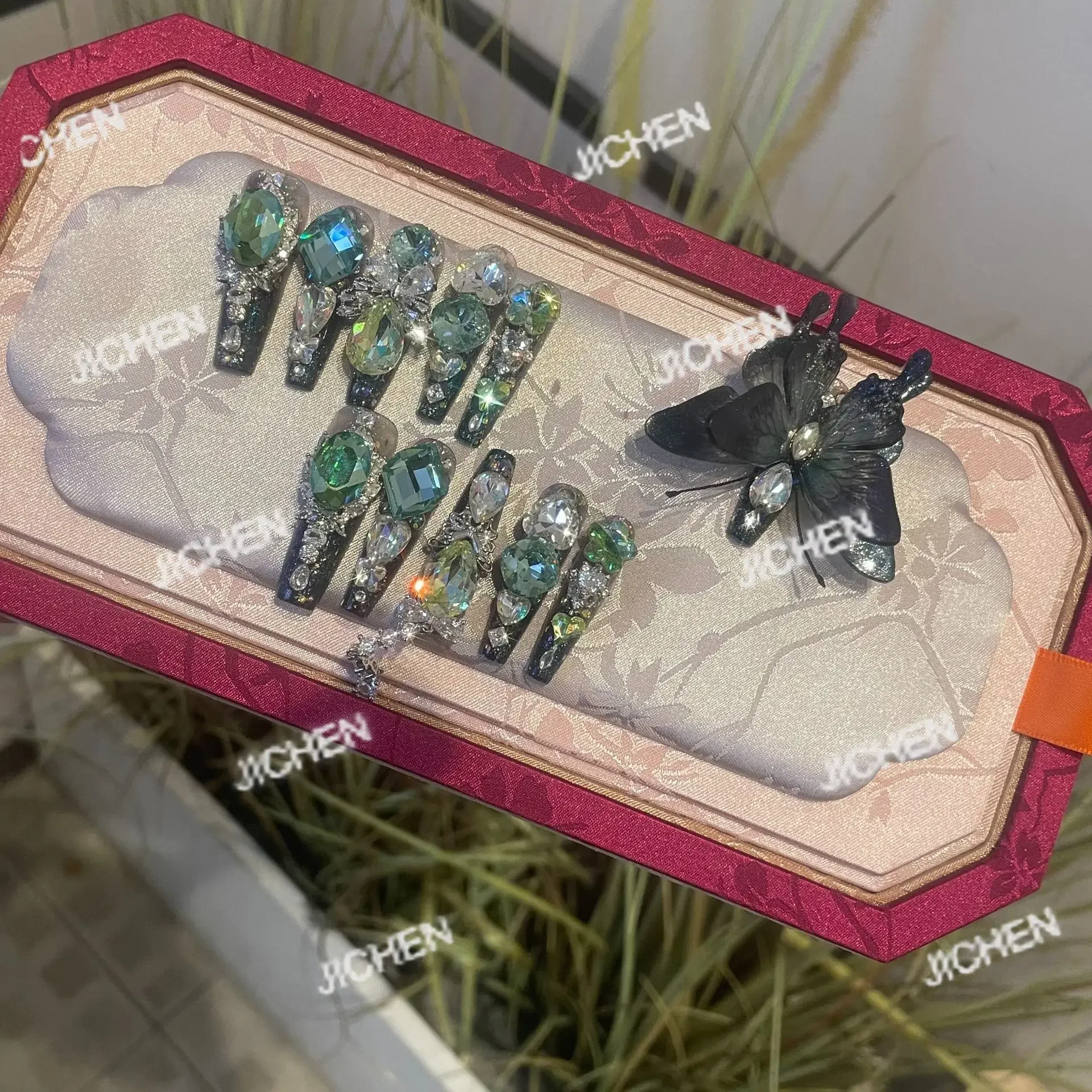 

ZQ чисто ручной работы носить ногти Феникс Корона Угольный циркон Новый чистый ручной работы