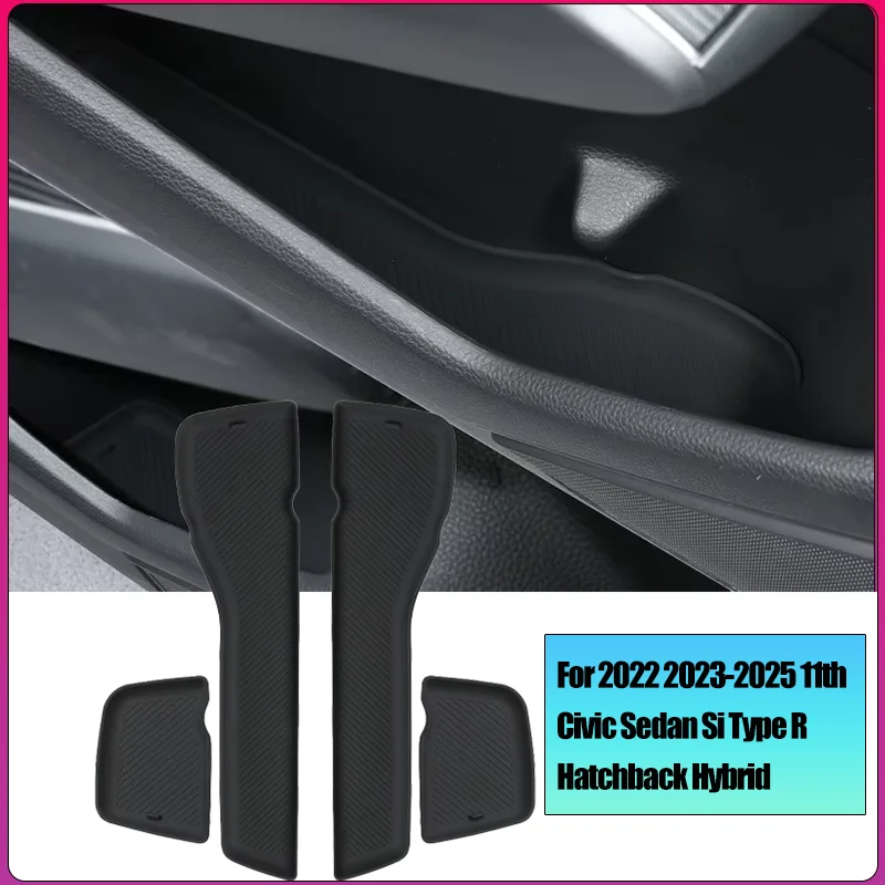 

black storage pad For 2022 2023-2025 11th Civic Sedan Si Type R Hatchback Hybrid, door handle anti slip pad, door groove pad