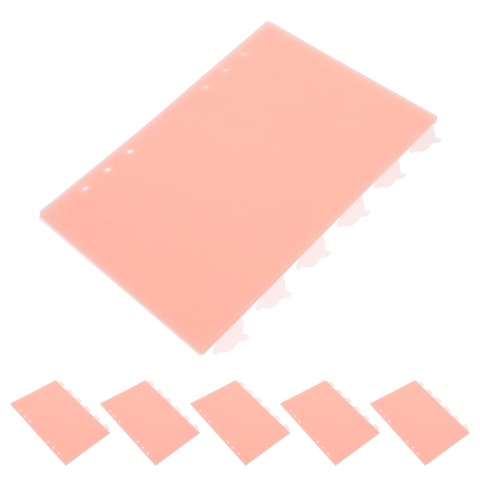 

6Pcs Dolphin Tab Binder Dividers Plastic 6 Holes Loose Leaf Indexing Sheets Pink Cute Organizer for Notebooks Ring Binders