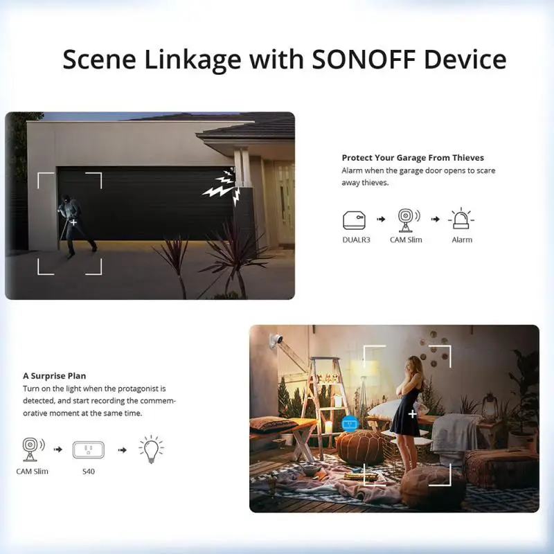 Imagem -05 - Sonoff-wifi Câmera de Segurança Inteligente 1080p Áudio Bidirecional Vigilância Rastreamento Automático Bebê Monitor de Animais Trabalhar com Alexa Slim