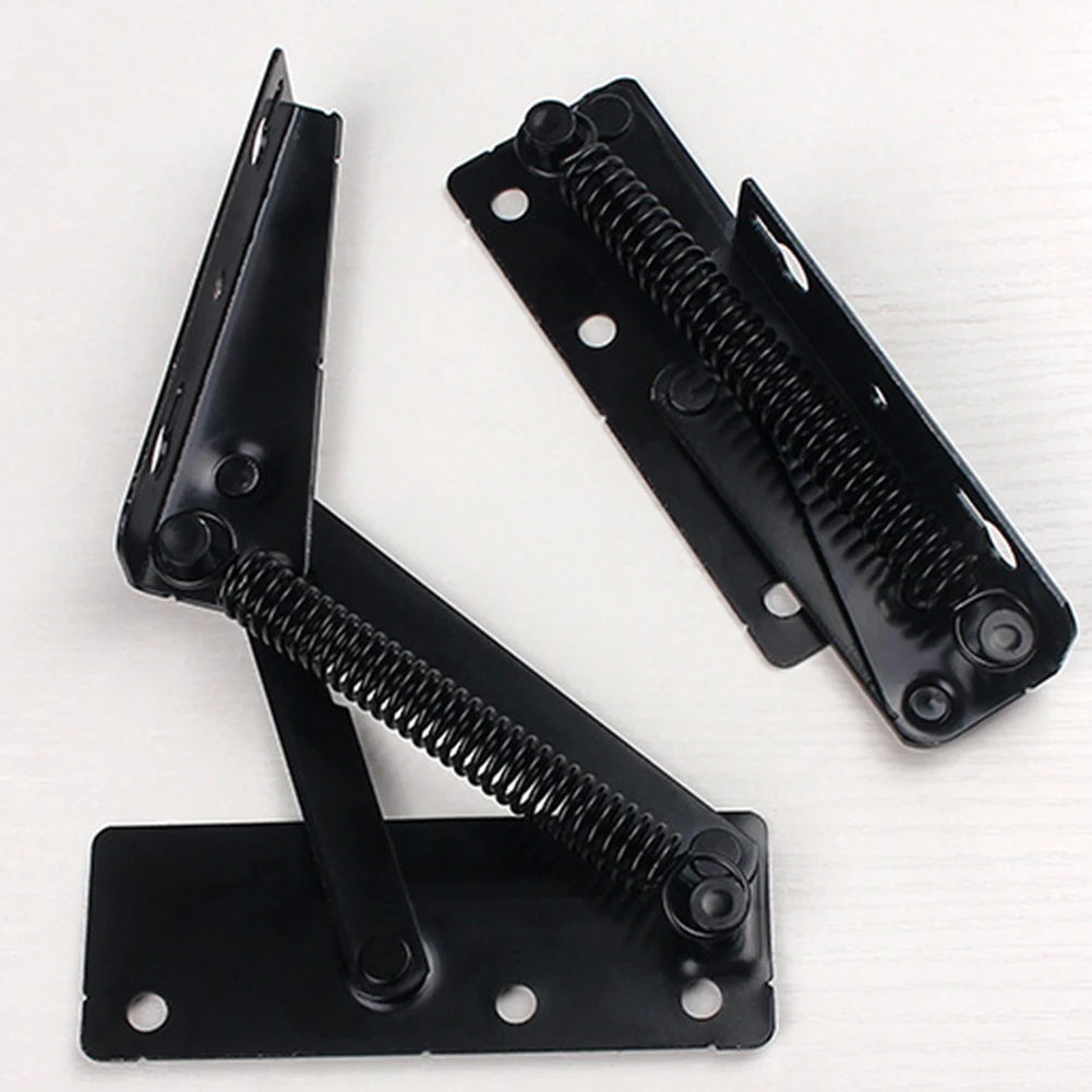 2pcs Professional Spring Hinge 80 Degree Cabinet Door Lift Up Top Support Hinges Damper Buffer Home Improvement