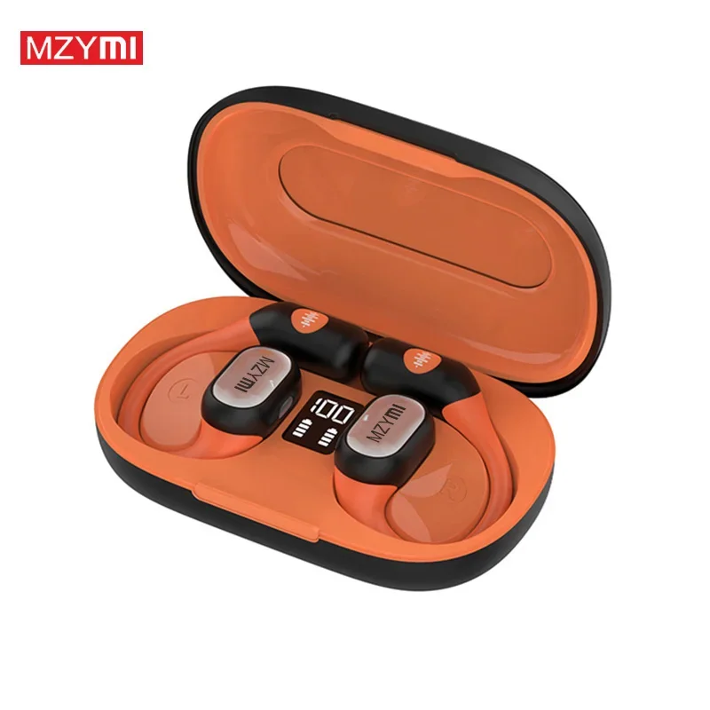 

MZYMI Headphones Bluetooth5.3 Bone Conduction TWS Ture Wireless Earbuds EarHook Sport Waterproof Headset Built-in Mic Handsfree