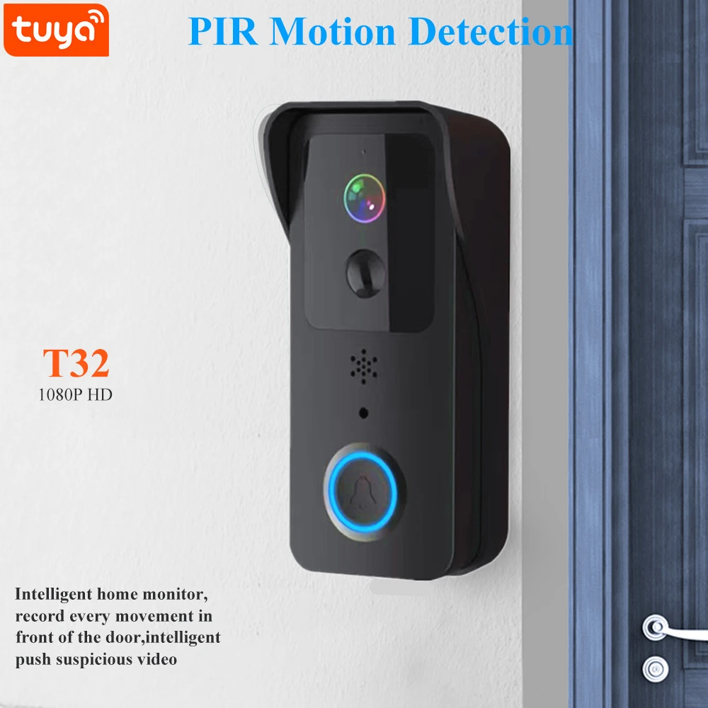 Tuya WiFi 5G Video Doorbell Wireless 1080P Camera PIR Motion Detection Outdoor Security Smart Home Waterproof Intercom for Home