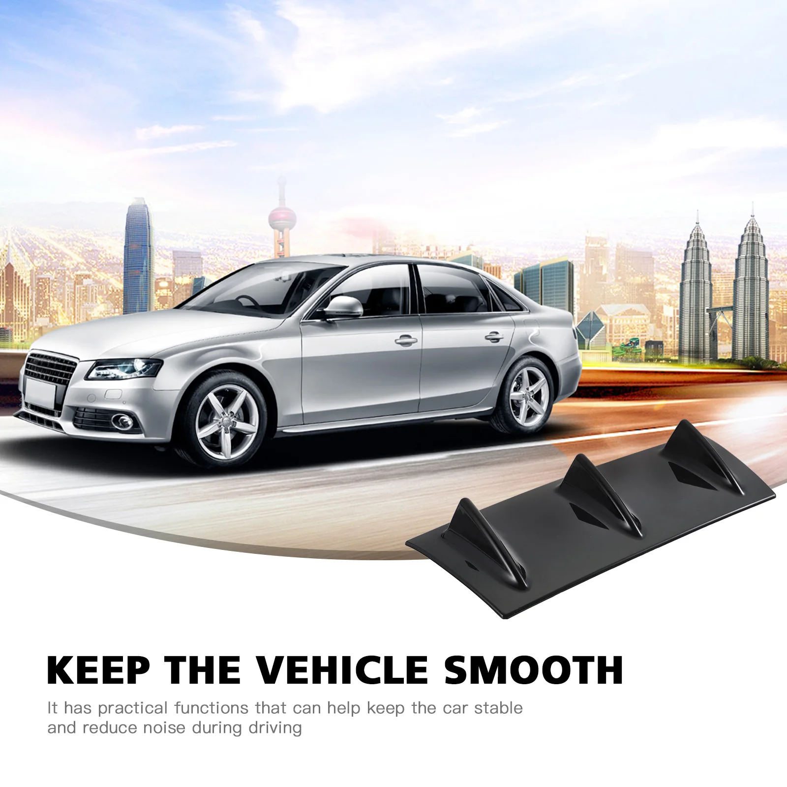 

Car Rear Bumper Diffuser Spoiler Universal ABS Strong Durable Easy Install Reduce Noise Stable Driving Suitable Most Vehicles No