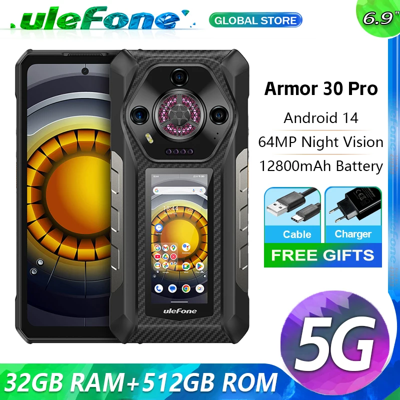 【World Premiere】Ulefone Armor 30 Pro 5G Rugged Phone Android 14 Smartphone 6.9