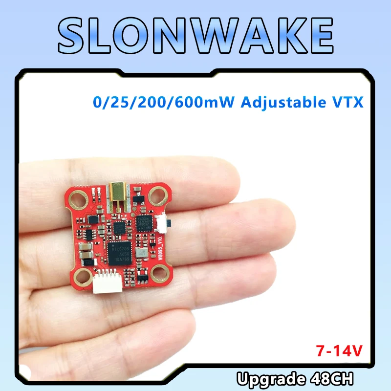 5.8G 48CH FPV Transmitter PitMode 0/25mW/200mW/600mW 7-26V Adjustable VTX launcher for RC FPV Racing Drone