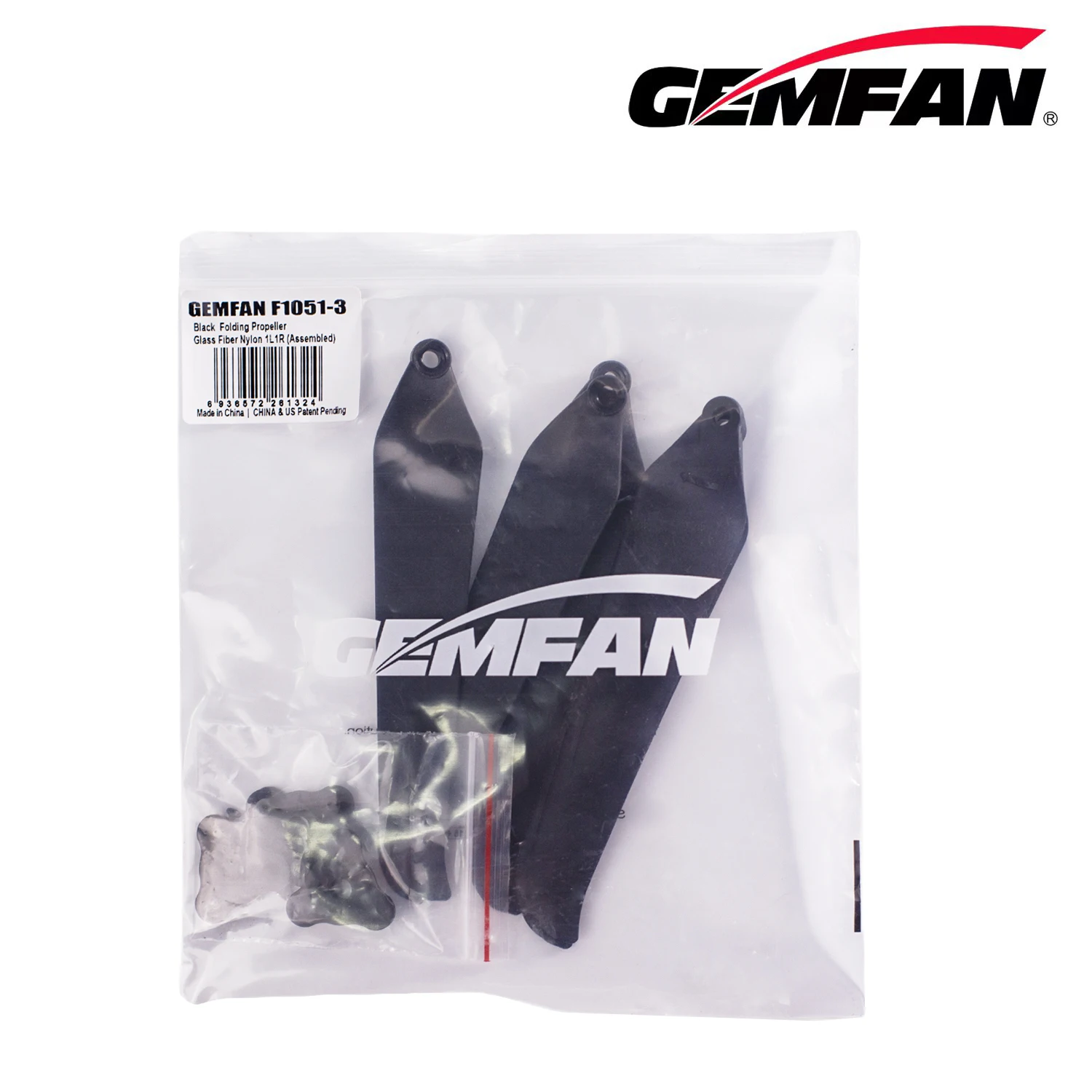 Gemfan 1051F-3 254mm 3-블레이드 접이식 프로펠러 5.1인치 피치, 나일론 유리섬유 3214 800KV 모터용, 2쌍 세트