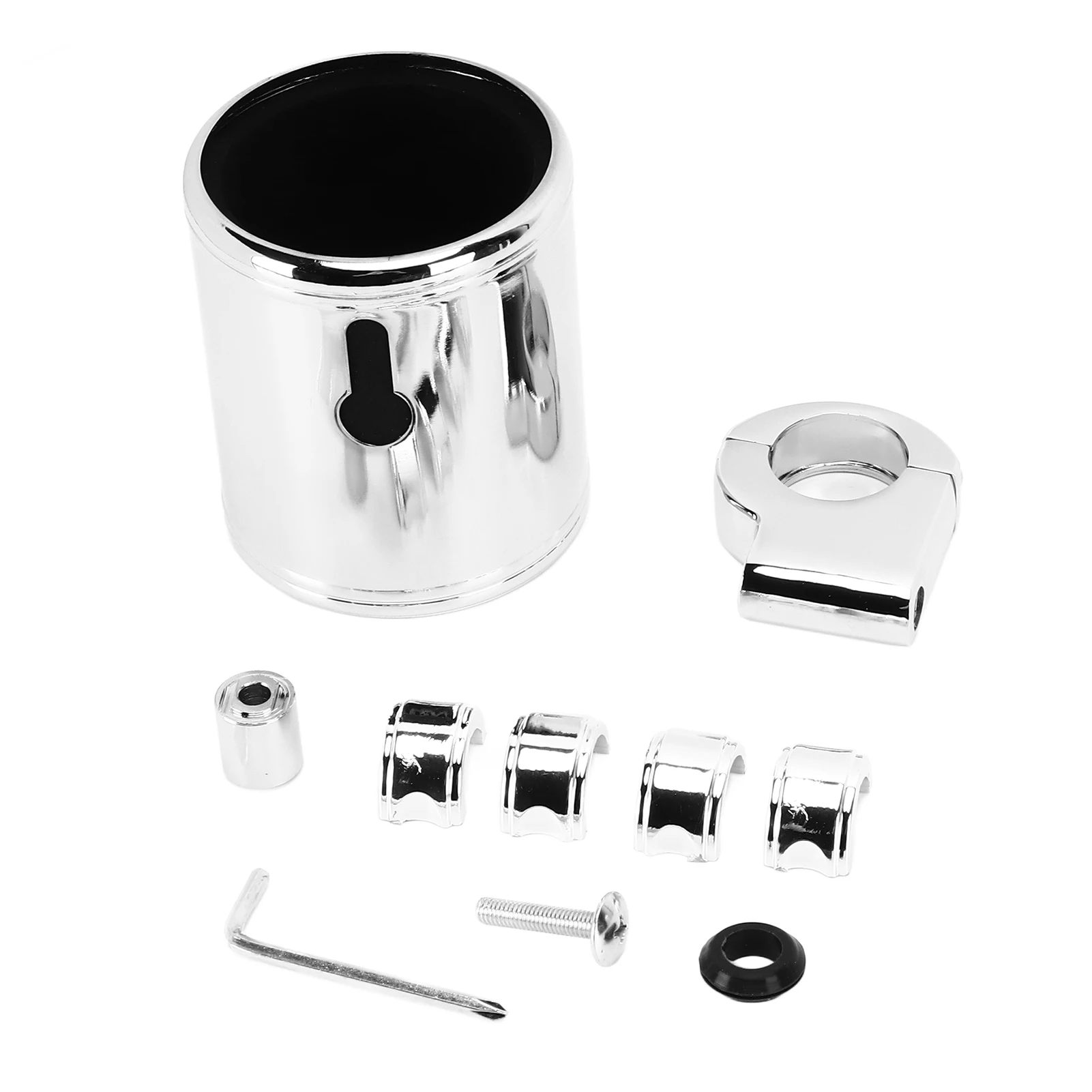 Motorcycle Cup Holder Motorcycle Handlebar Cup Holder Chrome Adjustable  for ATV 22‑32mm Handle Handlebar Cup Holder