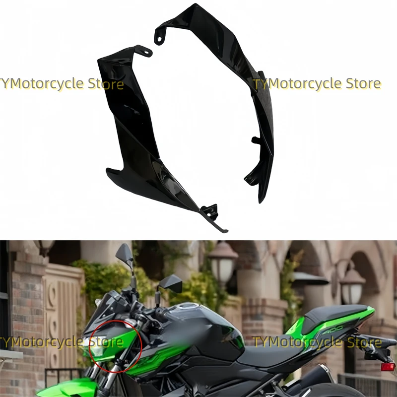 

Bright Black Motorcycle Side Nose Headlight Cover Trim Fairing Hydro Dipped Fit for KAWASAKI Z400 2018 2019 2020 2021 2022 2023