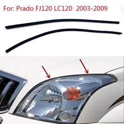 Front Bumper Headlight Sealing Beading Rubber Lining Sealing Strip For Toyota Prado Land Cruiser 2003-2009 FJ120 LC120 2PCS