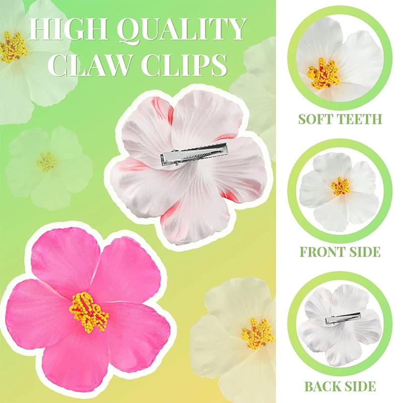 5/10 Stück 9,5 cm Böhmen Blumen Haarspangen Hawaii Braut Blumen Haarspangen Haarnadeln Haarspange für Strandparty Hochzeit Haardekoration – Detail 7